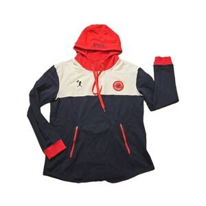 Navy and Red Men's Hoodie